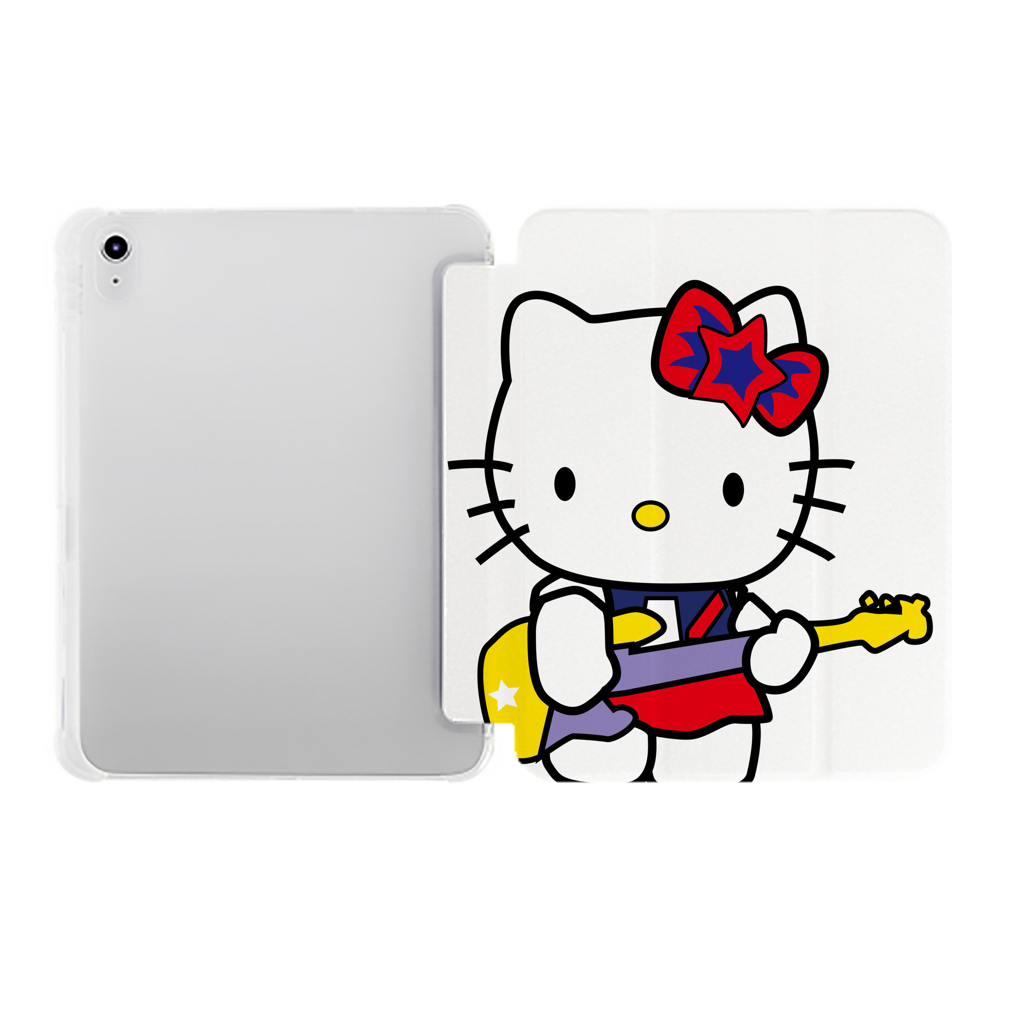 （画像用） Hello Kitty ハローキティ IPad ケース ペン収納付き 三つ折りスタンド PUレザー×シリコン 対応機種9.5/10.5/10.9インチ